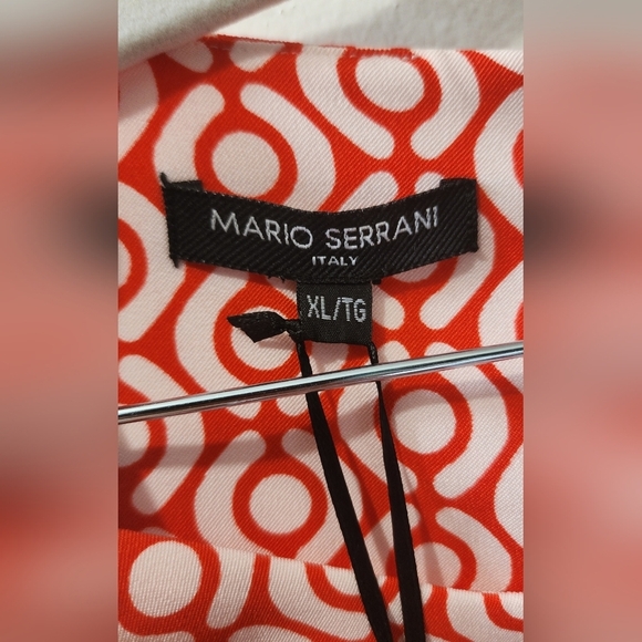 Mario Serrani Orange and White Sleeveless Sheath Dress - Picture 2 of 3